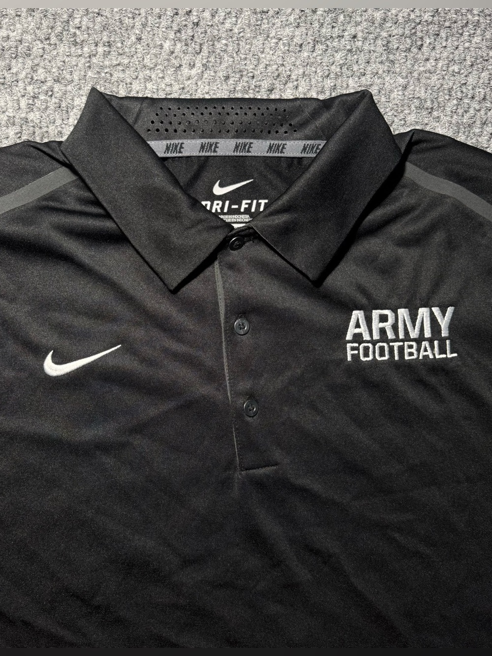 Army Football Polo Nike Dri-Fit Black Knights Golf Shirt Black Men’s Size Medium